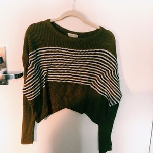 urban outfitters green striped sweater